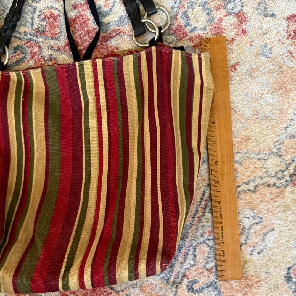 Striped Multicolor reversible Tote bag.